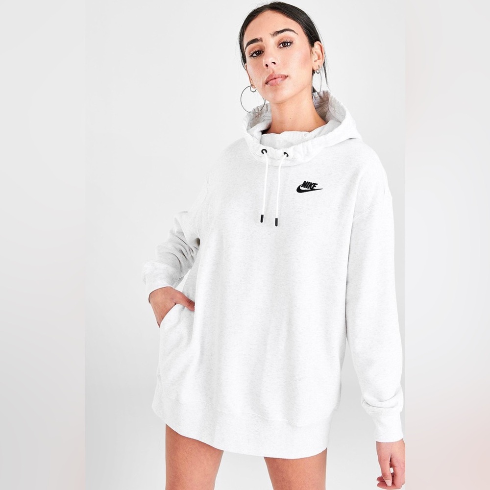 $⬇️ NIKE Sportswear Club Fleece Women's Funnel-Neck Pullover Hoodie - Picture 9 of 10